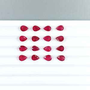 Pierres précieuses en rubis du Mozambique naturel non traité 6x4mm, taille poire, taille émeraude, taille cube, qualité supérieure, rouge, rose, IGI - Product Image 1