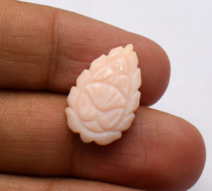 ดอกไม้โอปอลธรรมชาติสีชมพูแกะสลักอัญมณีหลวม, 20X14มม., ทำด้วยมือโอปอลสีชมพูอัญมณี7.70 CTS - Product Image 3