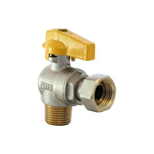 Válvula de cierre manual de alta calidad Válvula de bola de ángulo de latón de orificio completo con tuerca giratoria MF Tipo pesado ISO 7/1 para uso de gas - Product Image 1