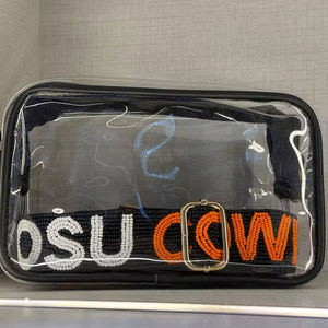 Correas de Cinturón con Cuentas Hechas a Mano, Elegantes y Personalizadas, Cuentas Doradas y Negras, Bolsas Transparentes Aprobadas, Correas para Bolsos - Product Image 1