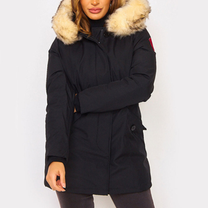 <b>Navy</b> Fur Hooded Breathable Plus Size <b>Women's</b> Long Oversized Parka <b>Jacket</b> Hooded High Street Winter Parka <b>Padded</b> Coat with Zipper - Product Image 2