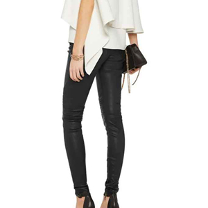 Tout nouveau pantalon en cuir PU maigre taille haute imperméable Vintage de haute qualité pour femmes dans différents styles de pantalons en cuir pour femmes - Product Image 3