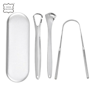 Raspador de lengua de cobre de uso comercial de alta calidad, limpiador de lengua de mal olor para aliento fresco, herramienta Dental para la higiene diaria - Product Image 3