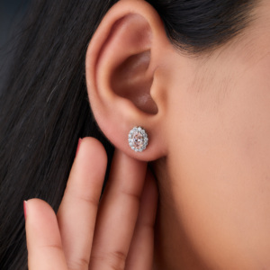 Pendientes de Diamantes Cultivados en Laboratorio, Ovalados y Redondos, de 1.11 Ct, Color Rosa, para Mujer, Chapados en Oro de 14K y 18K, con Certificado, Venta al Por Mayor - Product Image 4