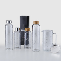 Bouteilles en verre transparent Argento Made Italy 750 ml avec couvercle argenté, fonction antimicrobienne, pour consommation directe, design contemporain