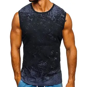 Mens Fall Shirts Trendy Men's Spring Summer Top Shirt Casual Beach O Neck Printed Sleeveless Tanks Tops Blouse