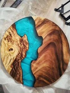 โต๊ะเรซินอีพ็อกซี่ทรงกลมสำหรับห้องรับประทานอาหารเฟอร์นิเจอร์โต๊ะแม่น้ำและไม้เรซิ่นสำหรับบ้านสำนักงาน - Product Image 5