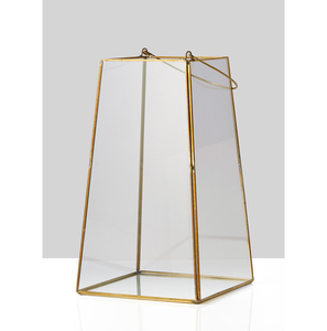 Lanterne à bougie suspendue haute en verre transparent avec métal doré rose, style vintage fait à la main, pour intérieur/extérieur, mariages, décoration de la maison, éclairage - Product Image 4