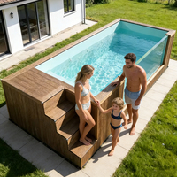 Grande piscine modulaire en conteneur maritime, piscine hors sol en fibre de verre avec accessoires complets pour villa, complexe hôtelier, hôtel