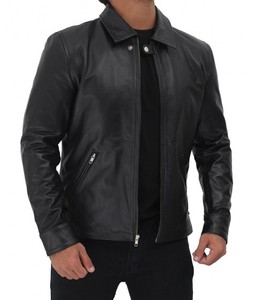 Chaquetas Clásicas de Cuero Vacuno Puro para Hombre, Chaquetas Bomber de Cuero Casual con Logotipo Personalizado para Hombre - Product Image 3