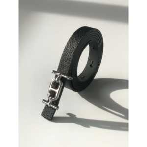 Cinturón de Cuero Genuino con Hebilla Plateada, Diseño Delgado para Mayor Comodidad y Estilo - Product Image 2