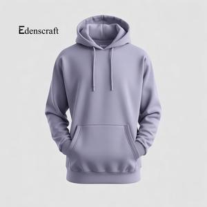 Sudadera con capucha ligera informal para hombre, bolsillo de canguro, cálida, transpirable, ecológica, antiarrugas, tela teñida lisa - Product Image 1