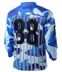 Maillot et chaussettes de hockey sur glace sublimés personnalisés Logo de l'équipe personnalisé Maillot de hockey en sergé rayé - Product Image 4