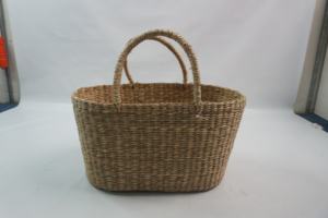 Bolso tejido hecho a mano de algas marinas con asas fáciles de llevar Conveniente cierre abierto - Product Image 3