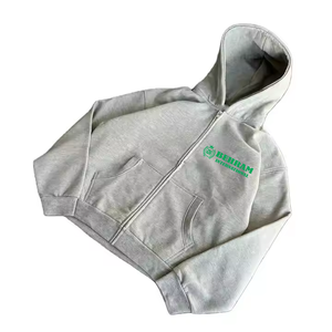 Sweat-shirt à capuche unisexe personnalisé de haute qualité en molleton 100% coton/éponge française avec fermeture éclair, impression de logo en relief, séchage rapide - Product Image 3
