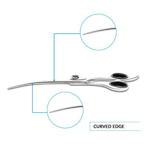 Tijeras de Peluquería Canina Curvas de Acero Inoxidable 440c de Calidad Profesional OEM con Tornillo Ajustable, Filo Afilado - Product Image 2