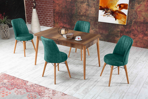 Ensemble table et chaises extensibles, best-seller, style européen moderne, plateau en bois, 4 places, panneau de particules, garantie 1 an, montage facile - Product Image 4