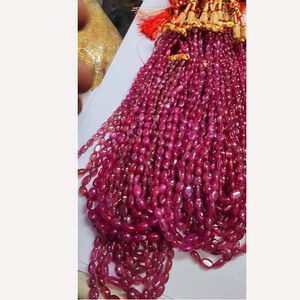 45 hebras de Bangkok Ruby Oval Smooth Tumble Beads 4240 Cts Lot Iroc Sales 16-20 pulgadas Gemstone Nugget Beads Collar US $1527 - Product Image 5