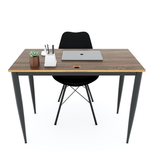 Escritorio Moderno Minimalista en Forma de L de Madera Contrachapada con Revestimiento de Melamina y Patas Cónicas II 100x60cm HBCN002 - Product Image 1