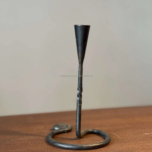Vintage Style Delicately Curved Metal Candlestick <b>Holder</b> <b>Black</b> Finish for Home Styling Christmas Decor Other <b>Candle</b> <b>Holders</b> - Product Image 1