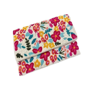 คลัทช์ทำมือที่สวยงามด้วยเม็ดลูกปัดปักดอกไม้ตัวเลือกแฟชั่นเรืองแสง - Product Image 2