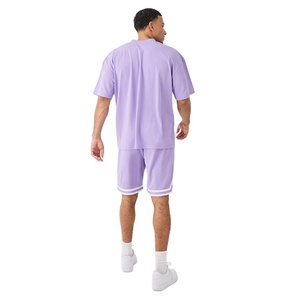 2025 Custom Men's <b>Twinset</b> V Neck Design Short Sleeve Shirt Oversize Trousers Fashionable Casual Style for Summer Hot Selling - Product Image 4