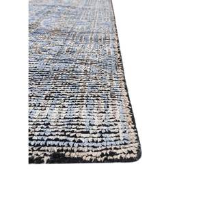 Alfombra de Seda Azul Gulmarg Anudada a Mano con Patrón Abstracto, Material de Viscosa para el Hogar, Pasillo o Sala de Estar, Modelo SKPS-246 - Product Image 4