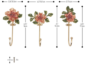 Modern Flower Metal Rose Hook Vintage <b>Coat</b> <b>Rack</b> <b>with</b> Single <b>Wall</b> Hook for Kitchen Handmade in India by Home Craft Exports - Product Image 3