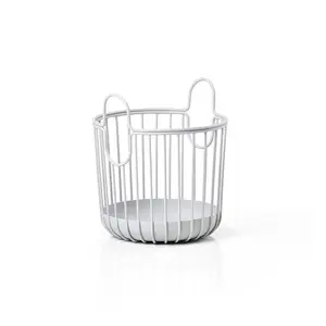 Highest Quality Metal White Color Medium Size Wire Basket For Fruits And Vegetable Storage Basket Home Decorative Planter Basket