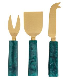 Ensemble d'outils à fromage en acier inoxydable doré avec de nombreux designs et couleurs de poignée en résine Ensemble de fromage de luxe doré pour la cuisine - Product Image 2