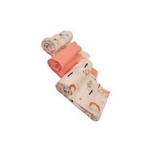 Customized Floral Design Organic Cotton Double Gauze Swaddle <b>Blanket</b> Printed with Custom Packaging - Product Image 3