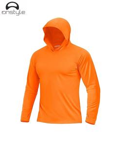 Sudadera con capucha de pesca de manga larga personalizada para hombre, 220 gramos, patrón sólido, tejido de poliéster, protección solar para exteriores, camisa en blanco - Product Image 4