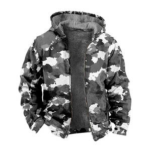 Sweat à capuche de chasse pour homme, design personnalisé, manches régulières, fermeture éclair, respirant, streetwear d'hiver - Product Image 1