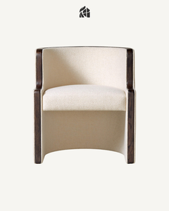 Fauteuil de salle à manger moderne avec pieds en bois massif, dossier haut rembourré, dossier enveloppant, design ergonomique durable et écologique, en tissu - Product Image 4
