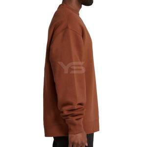 Sudaderas de algodón de manga larga de gran tamaño para hombre, Jersey, Sudadera de cuello redondo en blanco, logotipo personalizado Unisex con opción de varios colores - Product Image 4