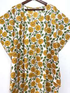 ชุดคาฟตันผ้าฝ้ายอินเดียสำหรับผู้หญิงชุดนอนสไตล์โบฮีเมียนยาวถึงข้อเท้ายาวถึงพื้นสไตล์โบฮีเมียนฤดูร้อน - Product Image 5