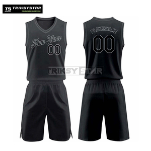 Uniforme de basket-ball Stealth Black Edition Maillot d'équipe personnalisé Tissu respirant léger pour hommes et femmes - Product Image 6