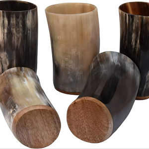 Vasos Vikingos Hechos a Mano de Cuerno de Búfalo, Tamaño Personalizado, Vaso Corto de Cuerno, Color Natural de Ángel, Artesanía Natural Animal - Product Image 1