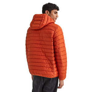Chaqueta acolchada de burbujas de calidad premium para hombre, acolchada de color naranja con capucha adjunta y bolsillos para la temporada de invierno - Product Image 4