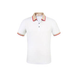 Coton décontracté zippé pour hommes de haute qualité pour polo respirant et brodé motif solide blanc en gros - Product Image 3