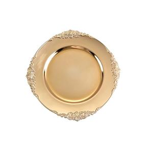 Assiette de service en métal écologique plaquée or pour la décoration de table de mariage à domicile, forme ronde, plat de service pour aliments - Product Image 3