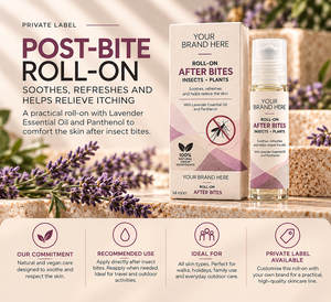 Roll-on post-morsure à marque privée 14ml |   Soin apaisant pour la peau à la lavande et au panthénol |   OEM Espagne - Product Image 3