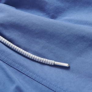 Shorts de bain bleu foncé pour hommes, vêtements de plage d'été légers à séchage rapide avec cordon de serrage à la taille élastique et poches latérales pratiques - Product Image 5