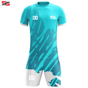Maillot de football personnalisable uniforme pour la nouvelle saison haut de football en maille respirante avec col logo personnalisé ensembles d'uniformes de football - Product Image 1