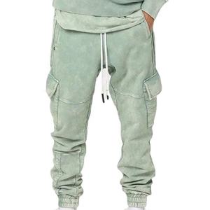 Streetwear vintage personnalisé pour hommes, Patch vieilli lavé à l'acide, Jogging complet, Teint en plaine, Motif droit d'hiver - Product Image 1