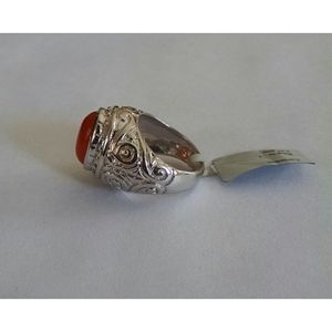 Bague en cornaline naturelle pour femme Shah Gems en argent sterling 925, délicate pour un usage quotidien, avec placage rhodium et pureté métallique 14K - Product Image 4