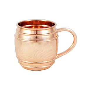 Mug en cuivre pur artisanal, design floral en relief unique, forme ronde, tasse à bière, vaisselle pour bar et décoration intérieure, article cadeau - Product Image 5