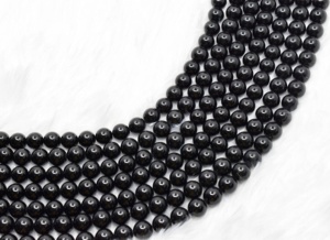 Protection ultime contre la négativité et le stress, perles rondes en tourmaline noire de 8 mm pour la méditation, bijoux - Product Image 4