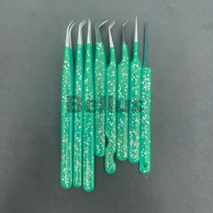 Pinzas para pestañas Glacier Grip Sparkle, revestimiento de Gel resistente a la oxidación de acero inoxidable con punta de precisión, herramienta de salón ecológica - Product Image 4