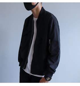 Chaqueta cortavientos hecha a medida para hombre, nueva moda de primavera y otoño con cuello levantado, abrigo de bombardero de tela de lona listo para enviar - Product Image 2